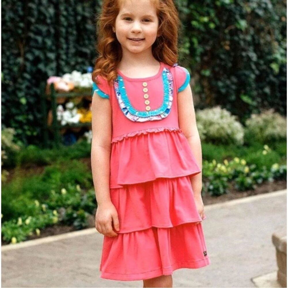 Matilda Jane Pink Ruffled Have Your Cake Dress Toddler Girls Size 2 Excellent co